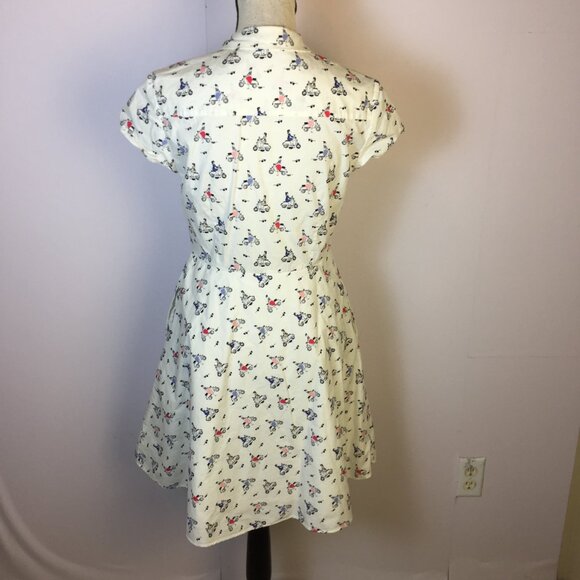 Boden Sophia Shirt Dress Sz 6P Womans Petite White Vespa Scooter Retro Inspired - Picture 3 of 15